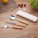 Axyaa Stainless Steel Tableware Set: Chopsticks, Fork, Spoon - Students, Travel, Outdoor Gift