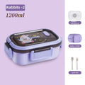 Axyaa 3 Grid Fruit Cartoon Lunch Box for Kids, Multi-function Organizer