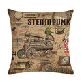 Axyaa Retro Typewriter Camera Linen Pillow Cover 45x45cm