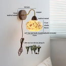 Axyaa Resin Shell Pull Chain LED Wall Lights - Modern Staircase & Bedroom Lamp