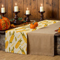 Axyaa Thanksgiving Corn Table Runner for Farmhouse Kitchen Dining Decor