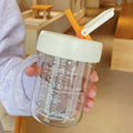 Axyaa Glass Water Bottle with Tea Infuser Filter Straw, Kawaii Design, 750ml