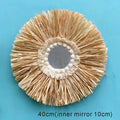 Axyaa Nordic Rattan Wall Basket Decor - Hanging Ornament and Crafted Wall Frame