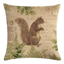 Axyaa Forest Animals Print Pillowcase Square Decor for Home and Office