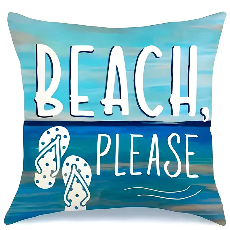 Axyaa Starfish Coconut Tree Pillowcase for Home Decor