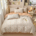 Axyaa Minimalist Cartoon Design Duvet Cover Set in 100% Cotton, 4-Piece Bedding Collection