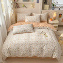 Axyaa Minimalist Cartoon Design Duvet Cover Set in 100% Cotton, 4-Piece Bedding Collection