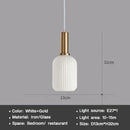 Axyaa Striped Glass Lantern Chandelier LED Pendant Lights for Dining Room Kitchen