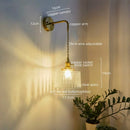 Axyaa Retro LED Wall Lamps, Copper Glass, Indoor Bedroom Bar Bathroom Mirror Light