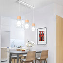 Axyaa Modern Iron Wooden Chandelier for Dining Table and Kitchen Island
