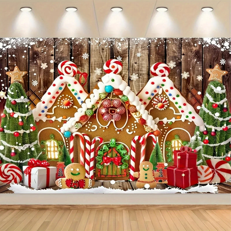 Axyaa Christmas Gingerbread House Tree Hanging Wall Decoration Blanket