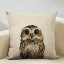 Axyaa Owl Linen Cushion Cover 45x45cm - Elegant Sofa Pillowcase for Any Occasion