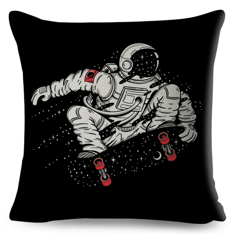 Axyaa Astronaut Sports Cushion: Fun Home Decor for Kids Room, Planet & Music Theme