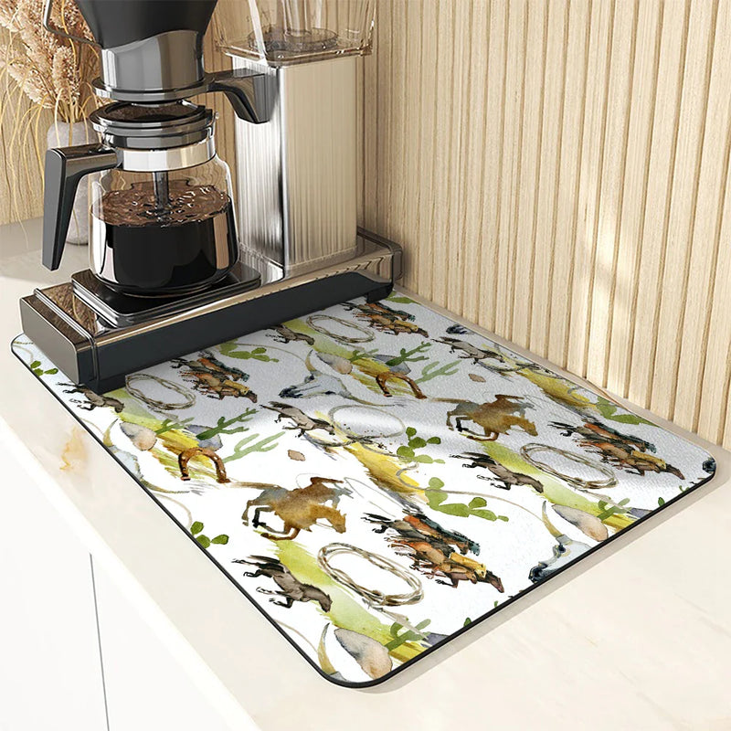 Axyaa Quick Dry Absorbent Mat for Kitchen and Bathroom