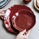 Axyaa Irregular Ceramic Steak Plate Pasta Sushi Dessert Serving Plate Molecular Cuisine
