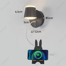Axyaa LED Rotatable Wall Lamp USB Charging Touch Dimming for Bedroom and Living Room