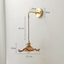 Axyaa Lotus Glass Wall Sconce Brass Bedside Lamp for Bedroom Dining Room
