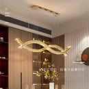 Axyaa Crystal Wave Pendant Chandelier Dimmable Luxury Steel Luminarias