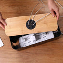 Axyaa Wooden Cable Storage Box Power Strip Case for Organized Wire Management