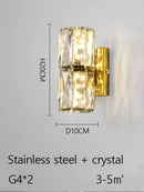 Nordic Crystal Stainless Steel Wall Light by Axyaa - Luxury Home Decor Lighting