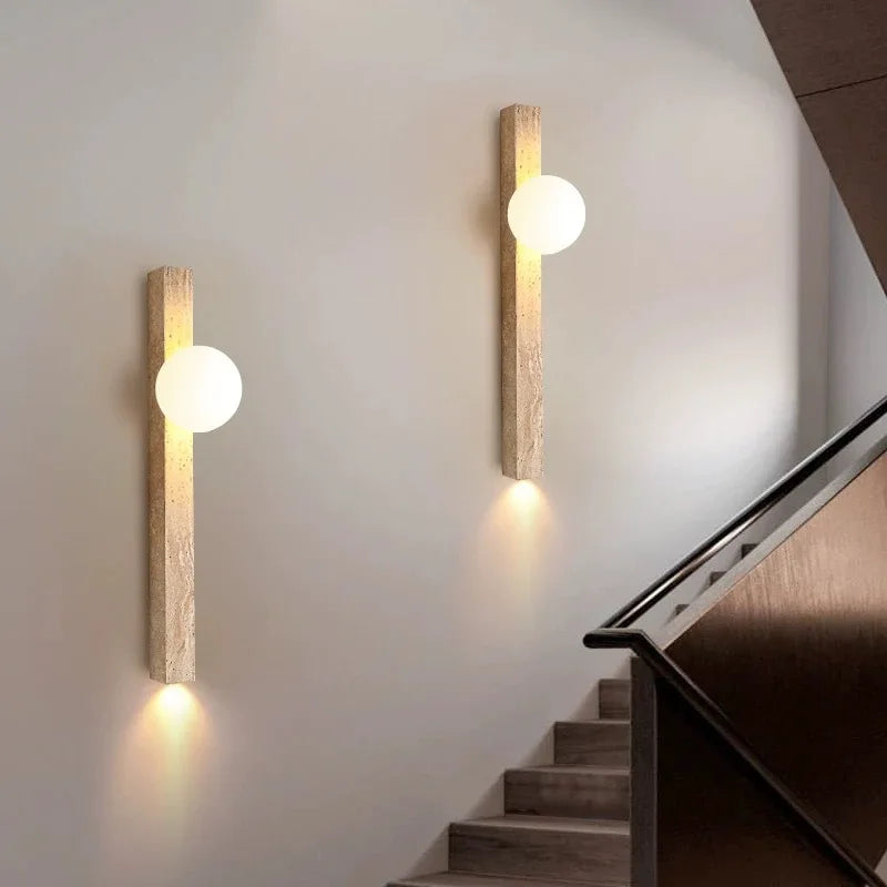 Axyaa Travertine Wall Sconce Light for Living Room Bedroom Atmosphere Lighting