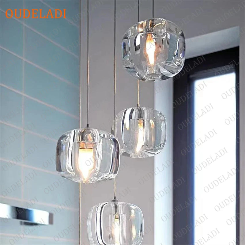 Axya Crystal Pendant Lights: Elegant Home Decor and Kitchen Island Illumination