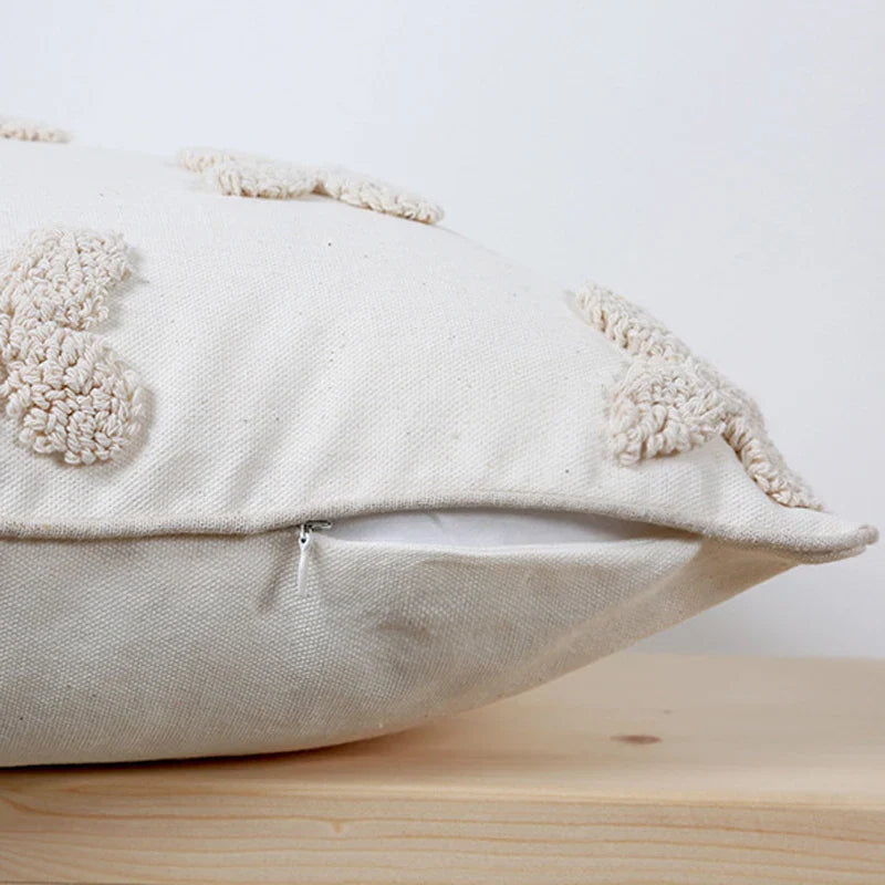 Nordic Style Beige Loop Cushion Covers for Home Decor by Axyaa
