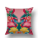Axyaa Flamingo Print Linen Pillowcase 45*45cm