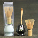 Axyaa Matcha Tea Set Bamboo Whisk Scoop Ceramics Bowl Handmade Ceremony Tool