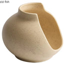 Axya Ceramic Irregular Vase Dinner Plate for Molecular Cuisine and Specialty Dining