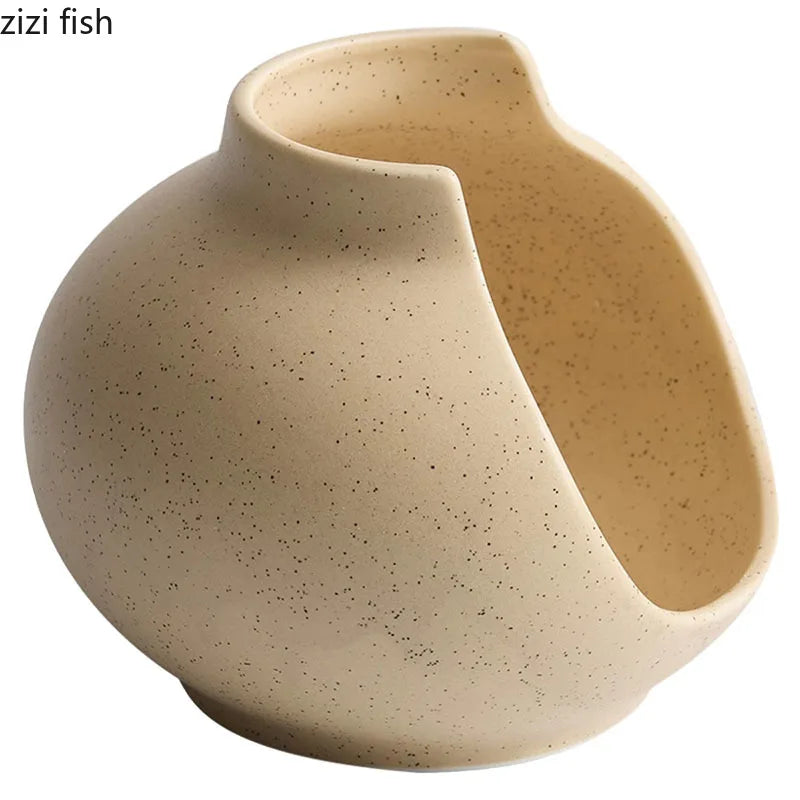 Axya Ceramic Irregular Vase Dinner Plate for Molecular Cuisine and Specialty Dining