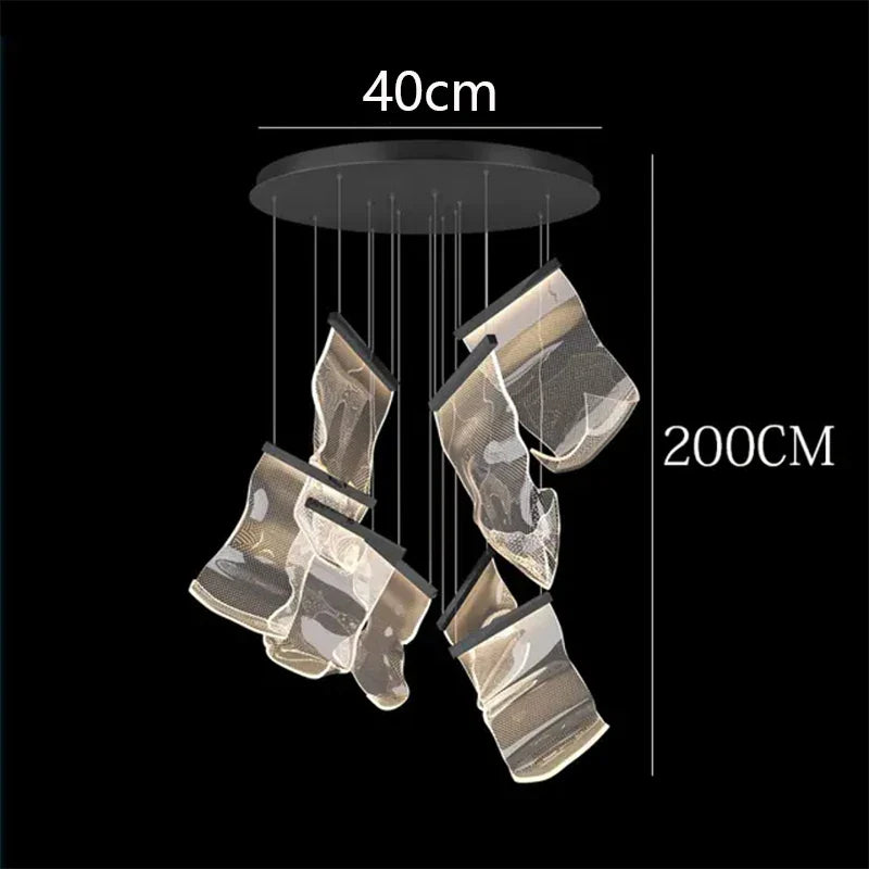 Axyaa Nordic Stair Chandelier Living Room Dining Pendant Ceiling Light