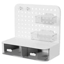 Axyaa Perforated Board Storage Box Stationery Organizer Pen Holder Desk Display Stand