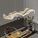 Axyaa Gold Acrylic Wave LED Pendant Lamps for Dining Room Kitchen Office