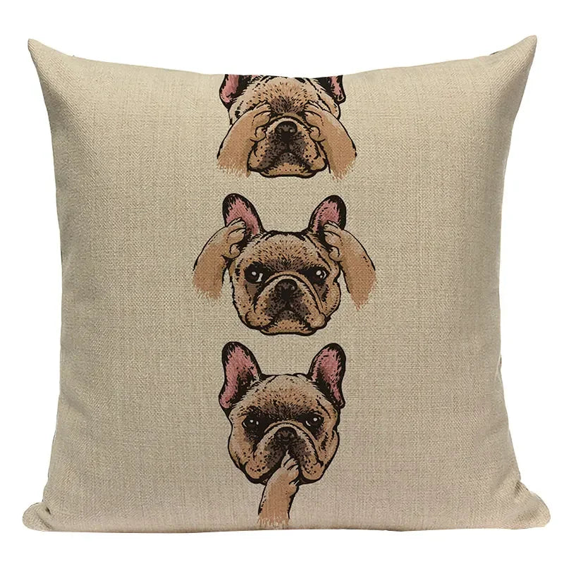 Axyaa Cozy Pug Cat Sloth Starling Fashion Pillow Cover Sofa Decor Case