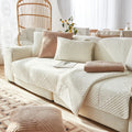 Axyaa Plush Sofa Cover Soft Solid Color Seat Cushion Home Decor