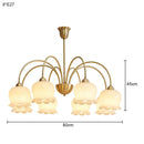 Axyaa Lily of the Valley Copper Chandelier: Modern Cream Style Pendant Lighting for Home