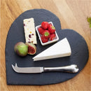 Axya Heart-Shaped Slate Dinner Plate - Elegant Stone Food Tray