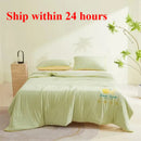Axyaa Ice Silk Summer Quilt: Lightweight & Machine Washable cooling comfort for hot nights.