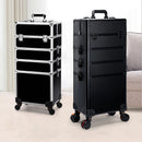 Axyaa Makeup Trolley Case with Wheels: 4-in-1 Organizer & Travel Vanity Case