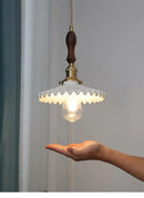 Axyaa Nordic Ceramic Pendant Light Brass Vintage Adjustable Hanging Light