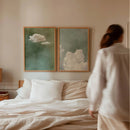 Sage Green Cloud Art Canvas Print for Modern Home Decor by Axyaa