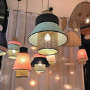 Axyaa Rattan Art Pendant Light: Creative Handwoven Colorful Chandelier for Kitchen and Living Room