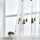 Axyaa Christmas Tree Sheer Tulle Voile Drapes Embroidered Window Screen × 1