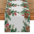 Festive Fir Pine Berry Table Runner by Axyaa for Dining & Party Decor