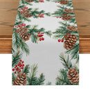 Festive Fir Pine Berry Table Runner by Axyaa for Dining & Party Decor