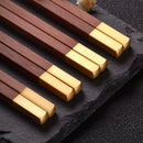 Axyaa 25cm Wooden Chopsticks Set with Premium Brass Head, Household Essential