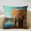 Axyaa Elephant Pattern Decorative Cushion Cover 45x45cm