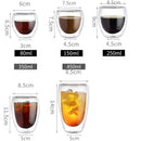 Axyaa Double Wall Glass Cup - Round Style Solid Color Glass Mug