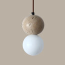 Axyaa White Glass Ball LED Hanging Pendant Light Chandelier for Dining Room Decor